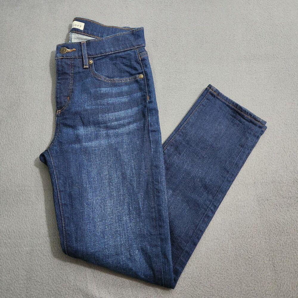 LOFT Jeans Women 2/26P Dark Wash Mid Rise The Girlfriend